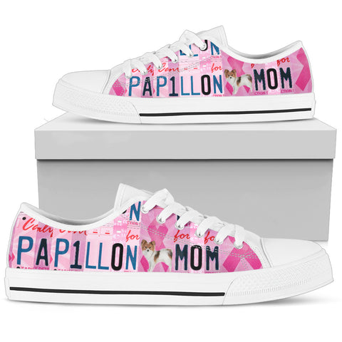 Papillon Dog Print Low Top Canvas Shoes for Women