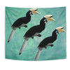 African Pied Hornbill Bird Print Tapestry