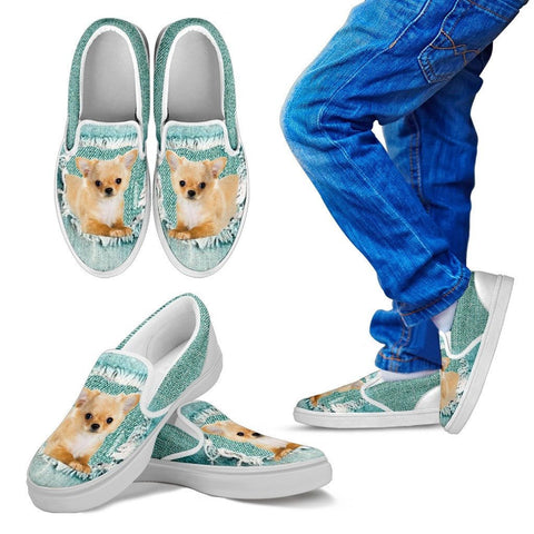 Cute Chihuahua Dog Print Slip Ons For KidsExpress Shipping