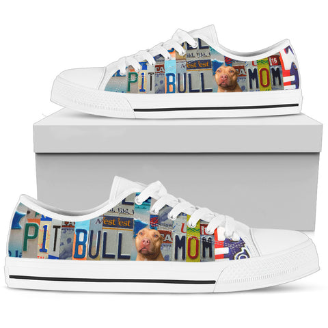 Pit Bull Print Low Top Canvas Shoes for Women