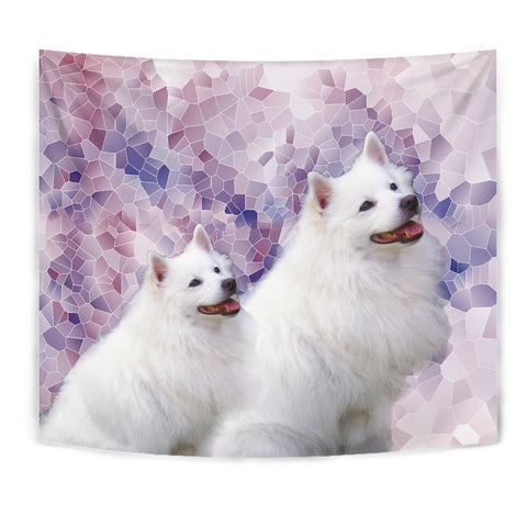 Cute American Eskimo Dog Print Tapestry