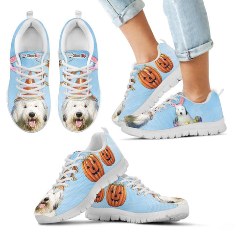 Old English Sheepdog Halloween Print Running Shoes For Kids