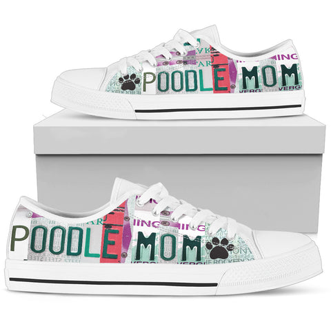 Lovely Poodle Mom Print Low Top Canvas Shoes For Women-Limited Edition