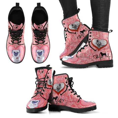Valentine's Day SpecialPug Dog Print Boots For Women