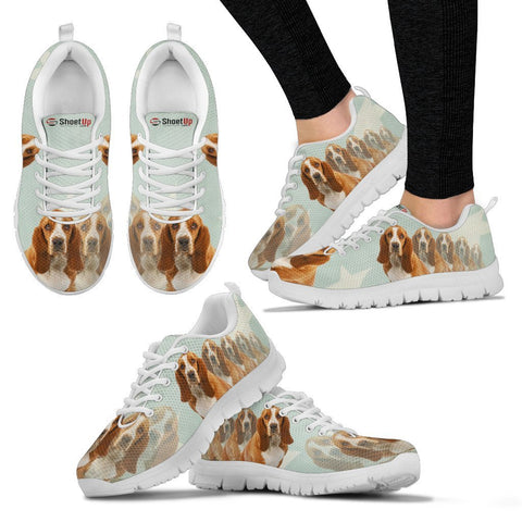 Basset Hound Creamy Power Mints Print Running Shoes For Women
