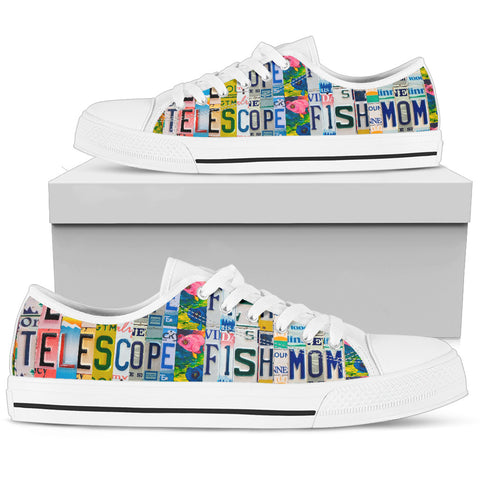 Telescope (goldfish) Fish Print Low Top Canvas Shoes For Women