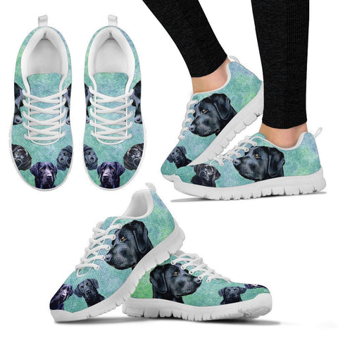 Black Labrador Painting Print Running Shoes For Women