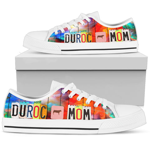 Duroc Pig Mom Print Low Top Canvas Shoes for Women