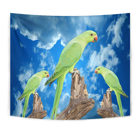 Rose Ringed Parakeet Print Tapestry