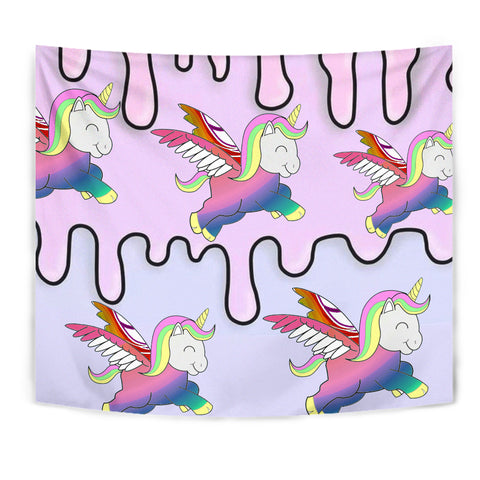 Happy Unicorn Print Tapestry