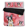 Valentine's Day Special Boston Terrier On Red Print Bedding Set