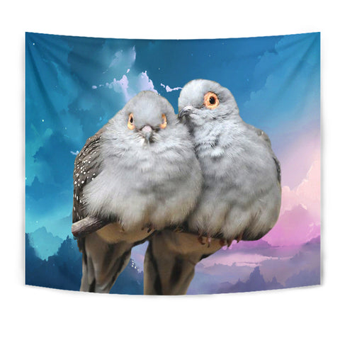 Lovely Diamond Dove Bird Print Tapestry