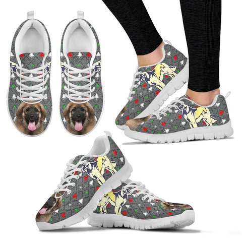 Leonberger Dog Print Christmas Running Shoes For Women