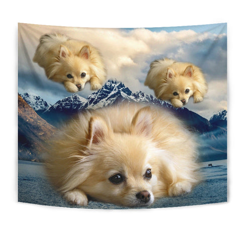 Pomeranian Dog Print Tapestry