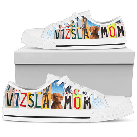 Cute Vizsla Mom Print Low Top Canvas Shoes For Women