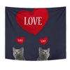 Chartreux Cat Love Print Tapestry