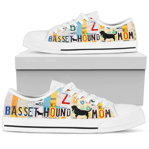 Basset Hound Mom Print Low Top Canvas Shoes For Women