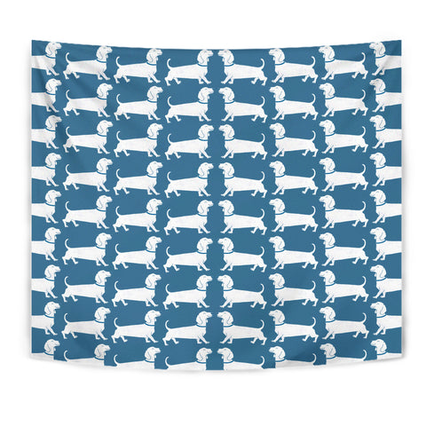 Dachshund Dog Pattern Print Tapestry