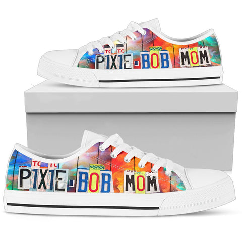 Cute Pixie-bob Mom Print Low Top Canvas Shoes for Women