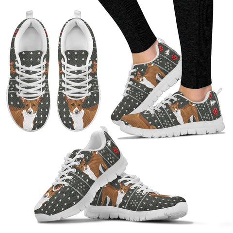 Basenji Dog Print Christmas Running Shoes For Women