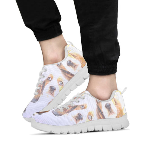 Cute Basset Hound Dog Print Sneakers