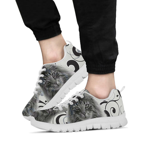 Norwegian Forest Cat On Designer Print Running Shoes