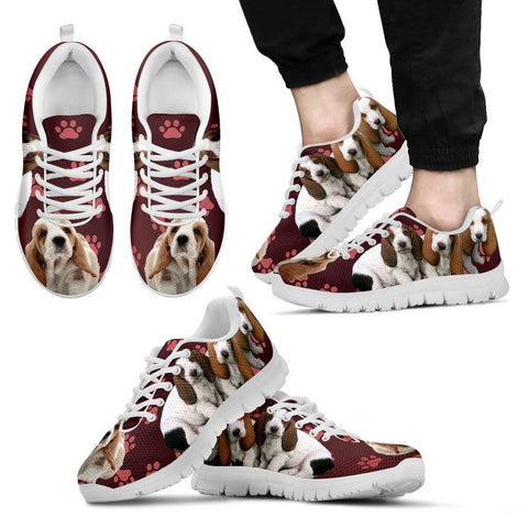 Paws Print Basset Hound (Black/White) Running Shoes For MenLimited EditionExpress Delivery