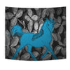 Anglo Arabian Horse On Black Print Tapestry