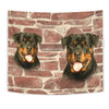 Lovely Rottweiler On Wall Print Tapestry