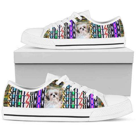 Women's Low Top Canvas Shoes For Shih Tzu Mom