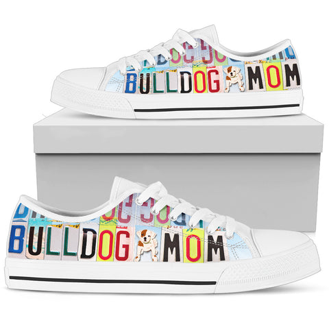 Lovely Bulldog Mom Print Low Top Canvas Shoes for Women