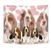 Cute Basset Hound Print Tapestry