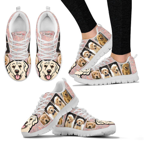 Unique Golden Retriever Collage Print Running Shoes For Women