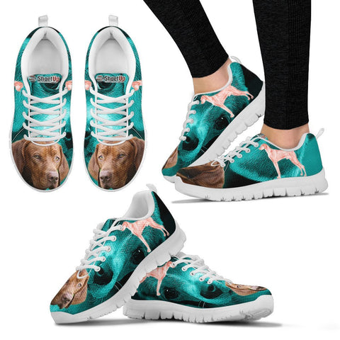 Vizsla Dog On Deep Skyblue Print Running Shoes For Women