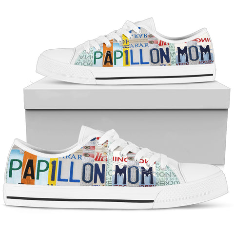 Cute Papillon Mom Print Low Top Canvas Shoes For Women