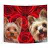 Yorkshire Terrier On Red Print Tapestry