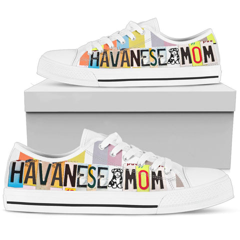 Havanese Mom Print Low Top Canvas Shoes for Women
