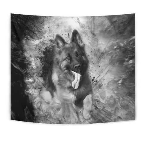 German Shepherd Black And White Tapestry