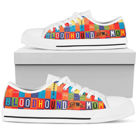 Bloodhound Mom Print Low Top Canvas Shoes For Women