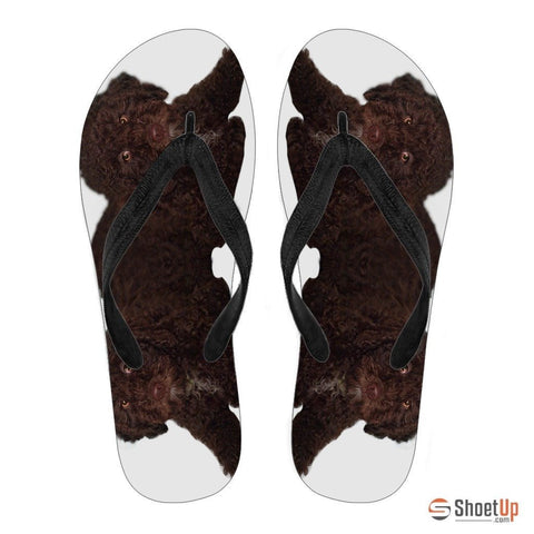 Spanish Water Dog Print Flip Flops For Women