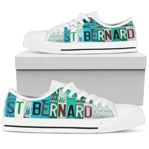 St. Bernard Mom Print Low Top Canvas Shoes For Women- Limited Edition