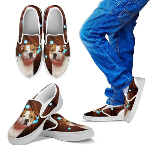 American Staffordshire Terrier Print Slip Ons For KidsExpress Shipping