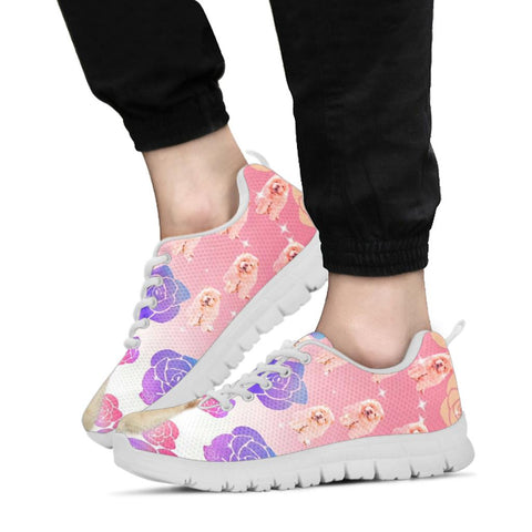 Chow Chow Poodle Floral Print Sneakers