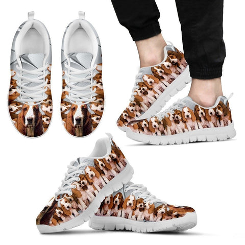 Basset Hound With Puppies Dog Running Shoes For Men