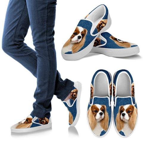 Cavalier King Charles Spaniel Dog Print Slip Ons For WomenExpress Shipping