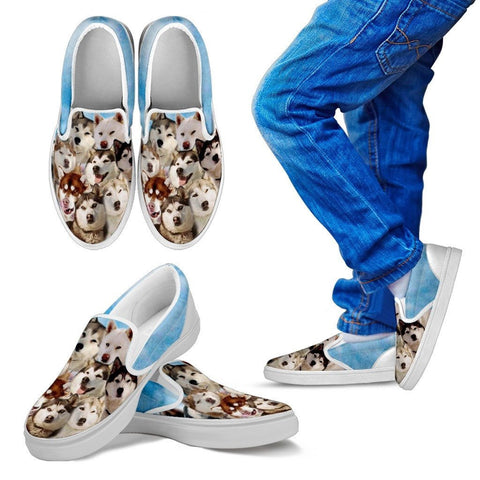 Siberian Husky In 'Eight Below' Movie Style Print Slip Ons For Kids Express Shipping