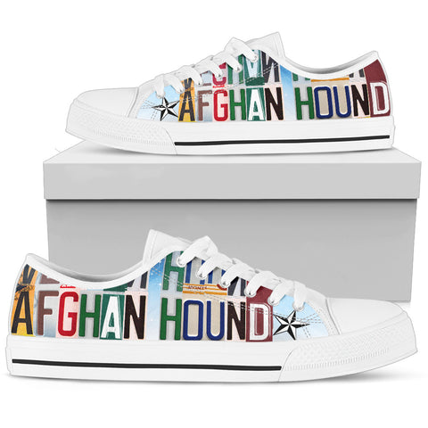 Cute Afghan Hound Mom Print Low Top Canvas Shoes For Women