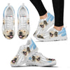 Labrador Retriever Blue White Print Sneakers For Women