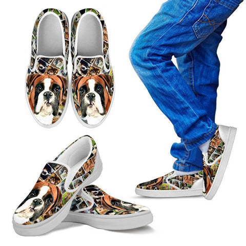 Amazing Boxer Dog Print Slip Ons For KidsExpress Shipping