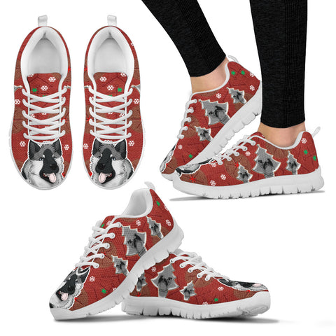 Norwegian Elkhound Print Christmas Running Shoes For Women
